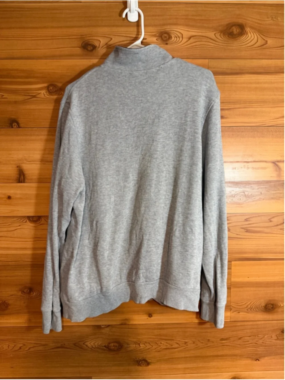 Lacoste light gray quarter zip cotton sweatshirt men’s XL